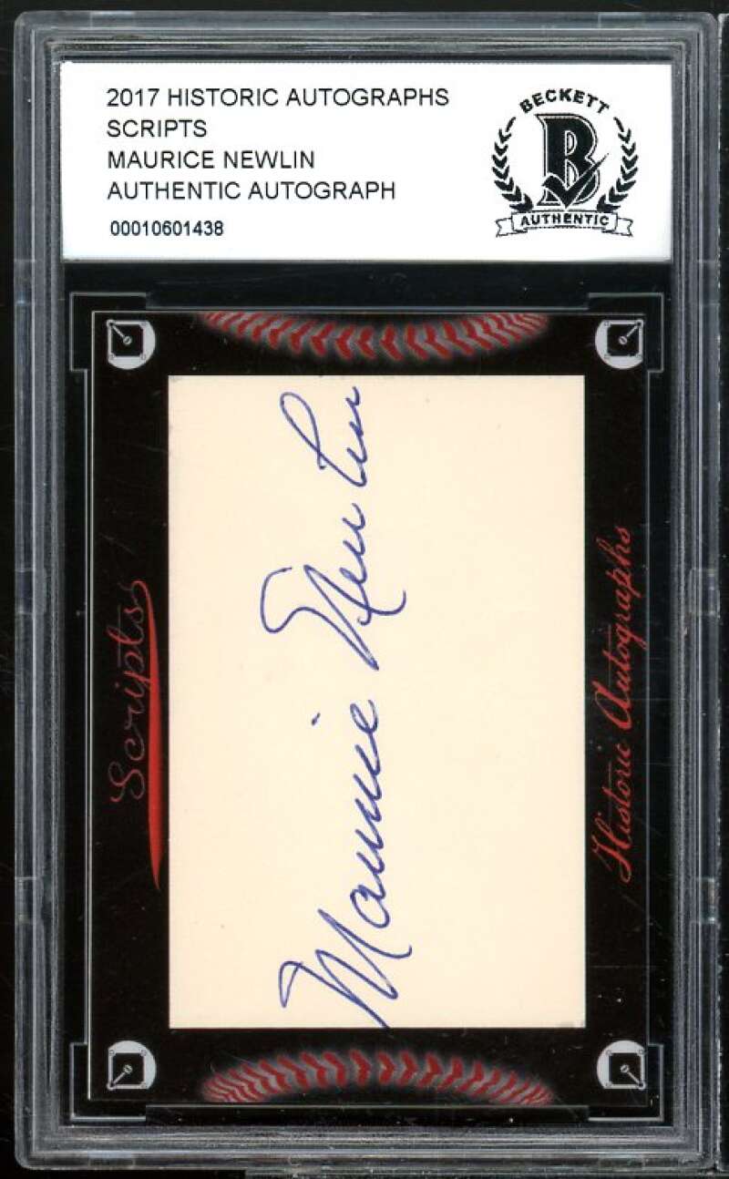 Maurice Newlin 2017 Historic Autographs Scripts #nno BGS BCCG Authentic Image 1