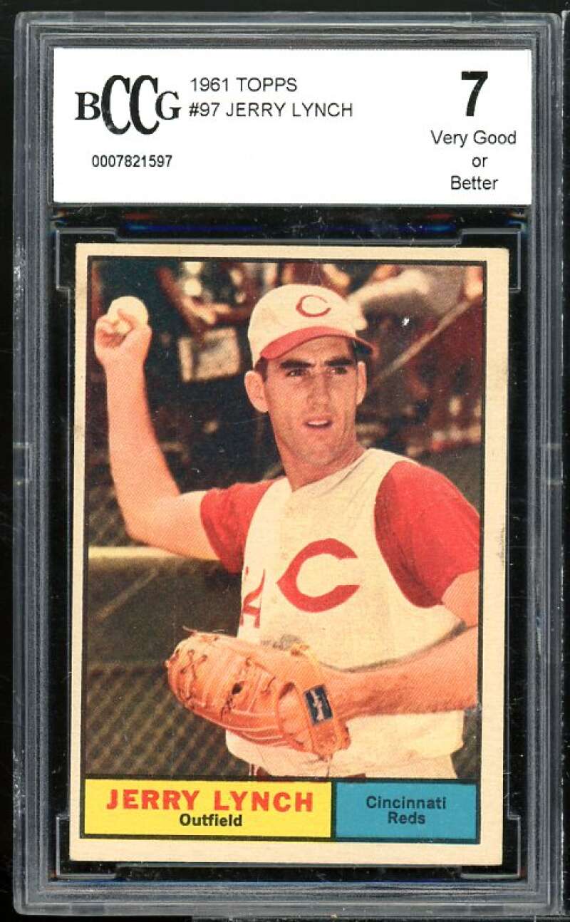 Jerry Lynch Card 1959 Topps #97 BGS BCCG 7 Very Good+ Image 1