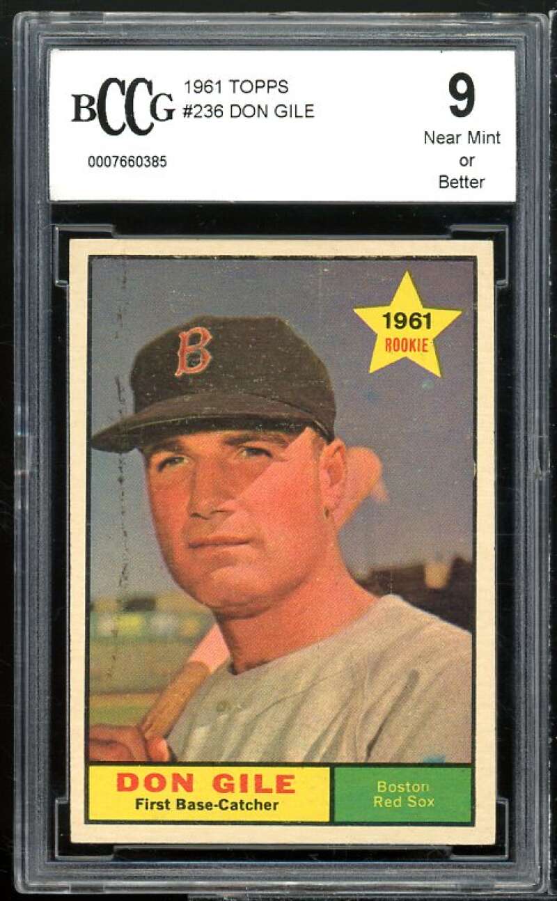 Don Gile Card 1961 Topps #236 BGS BCCG 9 Near Mint+ Image 1