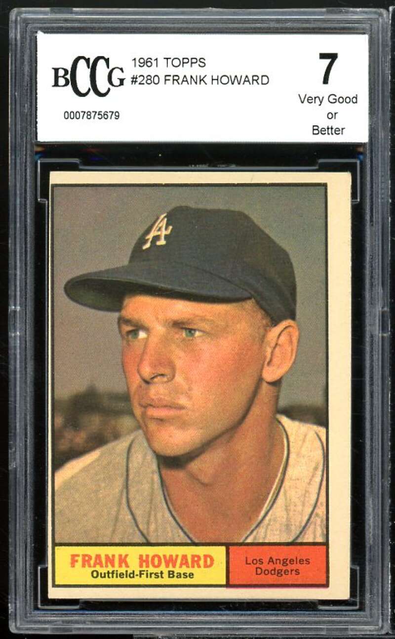 Frank Howard Card 1961 Topps #280 BGS BCCG 7 Very Good+ Image 1