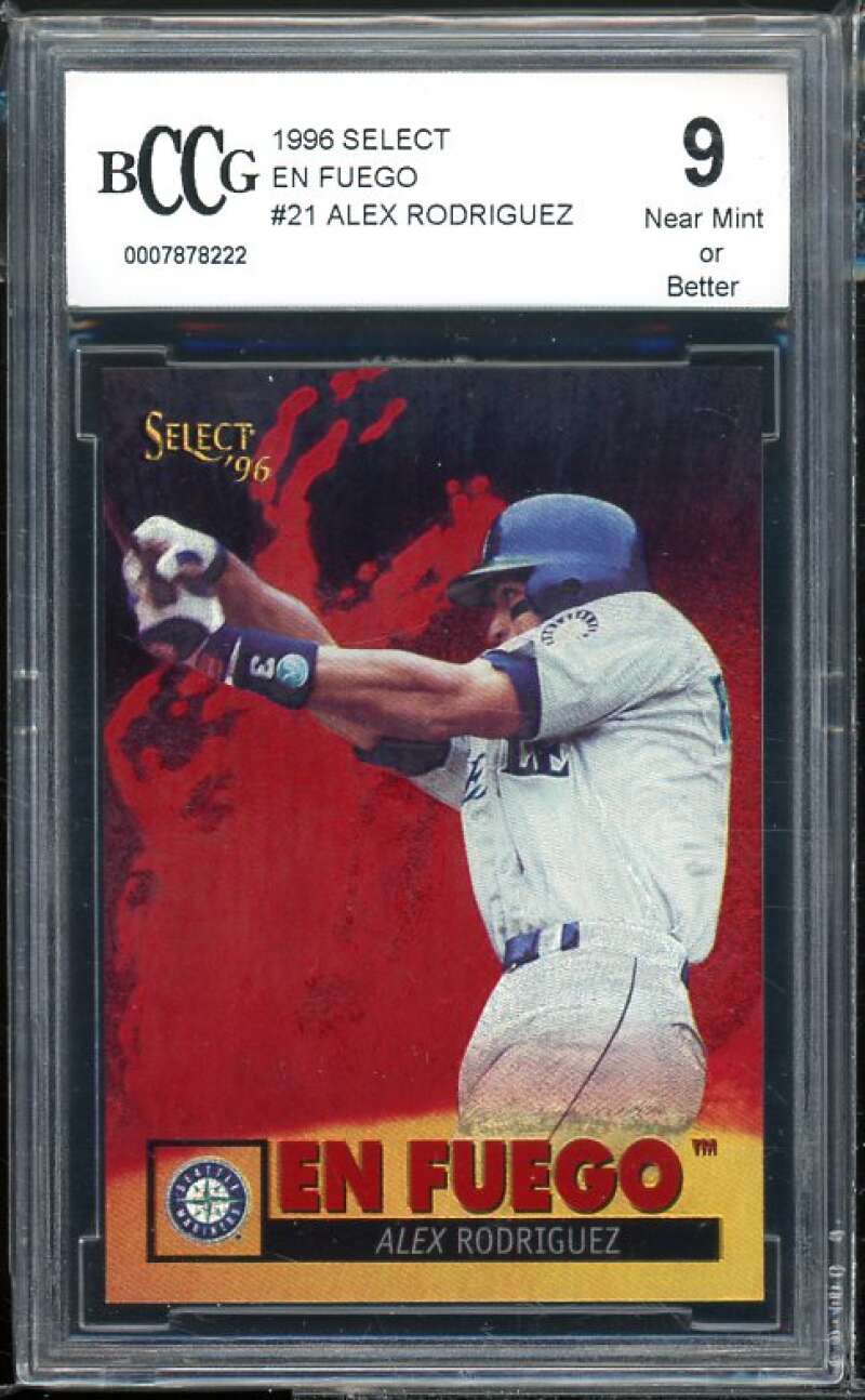 Alex Rodriguez Card 1996 Select En Fuego #21 BGS BCCG 9 Near Mint+ Image 1