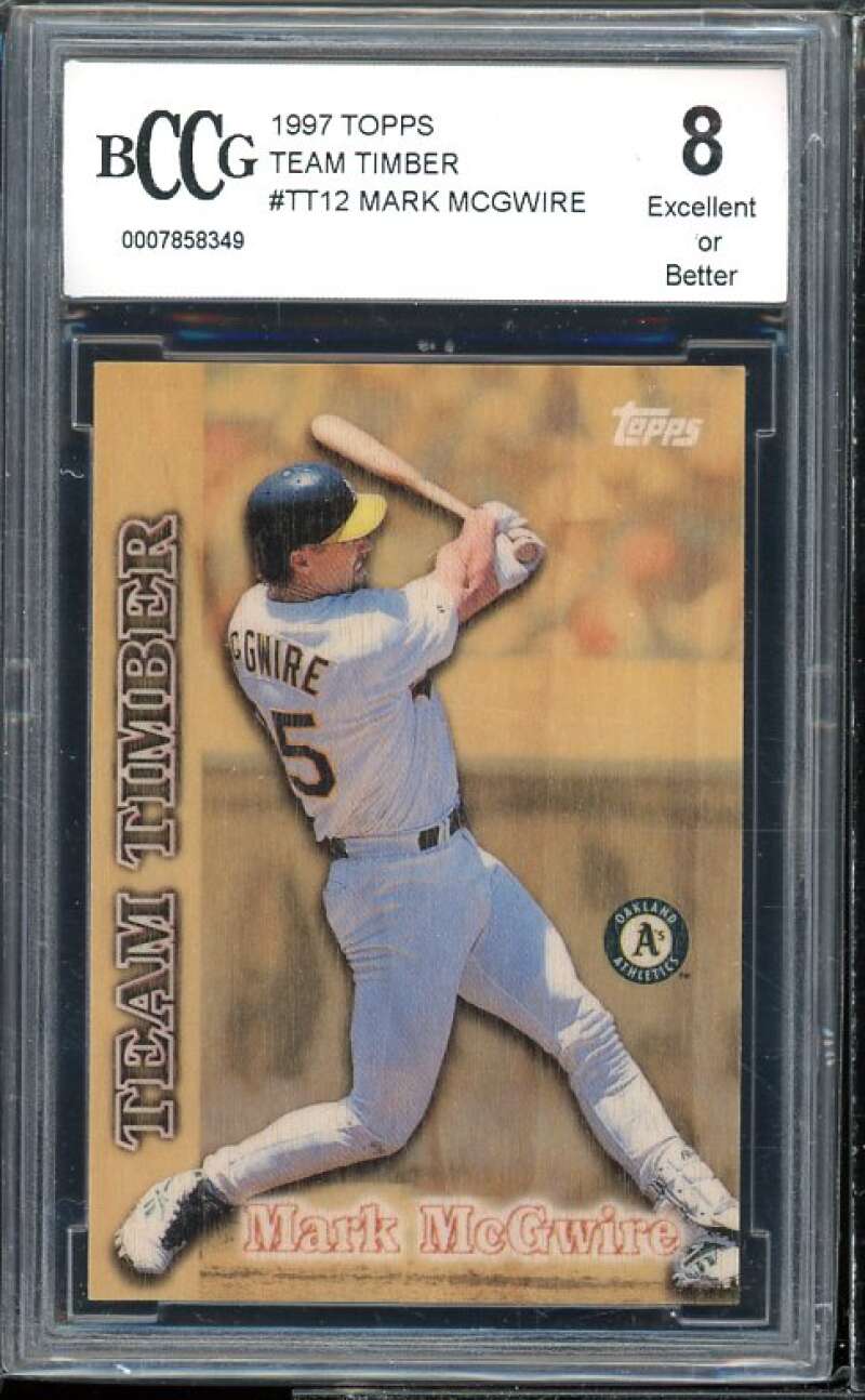 Mark Mcgwire Card 1997 Topps Team Timber #tt12 BGS BCCG 8 Excellent+ Image 1