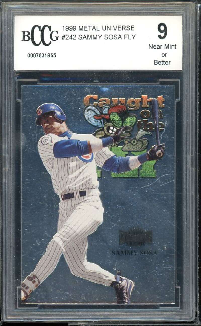 Sammy Sosa Card 1999 Metal Universe FLY #242 BGS BCCG 9 Near Mint+ Image 1