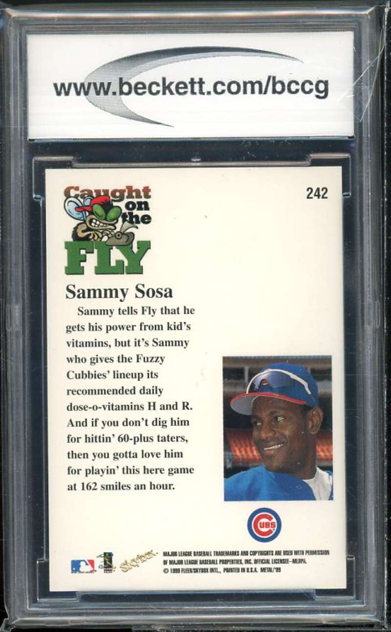 Sammy Sosa Card 1999 Metal Universe FLY #242 BGS BCCG 9 Near Mint+ Image 2