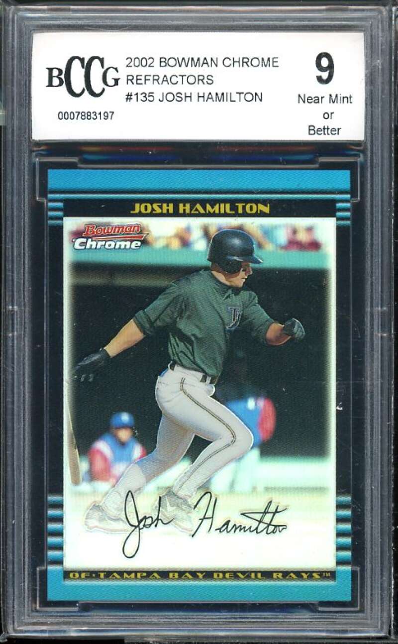 Josh Hamilton Card 2002 Bowman Chrome Refractors #135 BGS BCCG 9 Near Mint+ Image 1