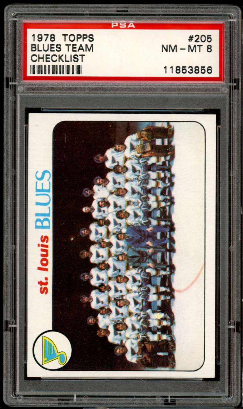 St. Louis Blues Team Card 1978-79 Topps #205 PSA 8 Image 1