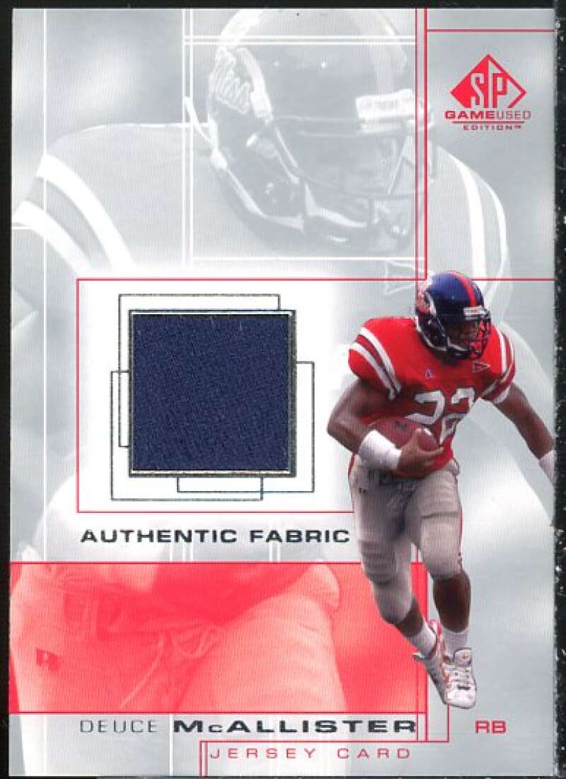 Deuce McAllister Card 2001 SP Game Used Edition Authentic Fabric #DM  Image 1
