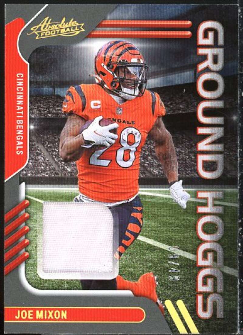 Joe Mixon Card 2022 Absolute Ground Hoggs Materials Gold #6  Image 1