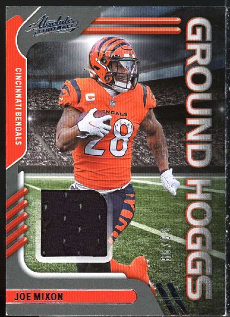 Joe Mixon Card 2022 Absolute Ground Hoggs Materials Gold #6  Image 1