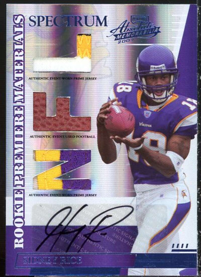 Sidney Rice 2007 Absolute Memorabilia Rookie Premiere Materials AU Spectrum #267  Image 1