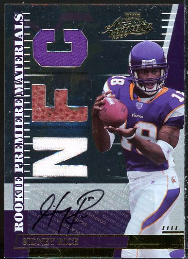 Sidney Rice 2007 Absolute Memorabilia Rookie Materials Autographs AFC/NFC #267  Image 1