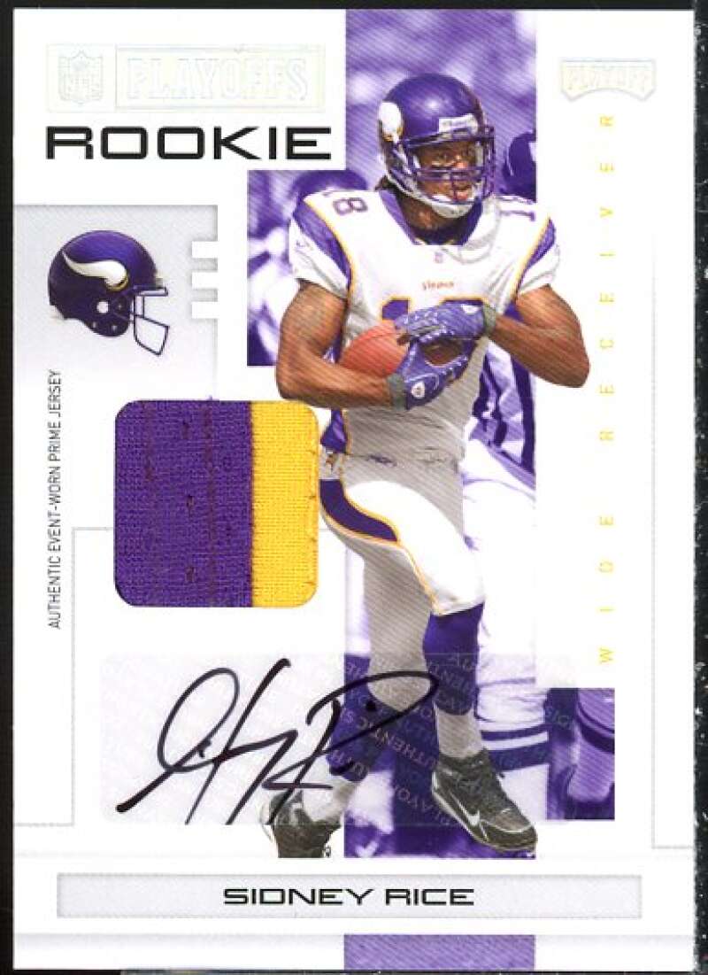 Sidney Rice 2007 Playoff NFL Playoffs Material Signatures Silver Prime #128  Image 1