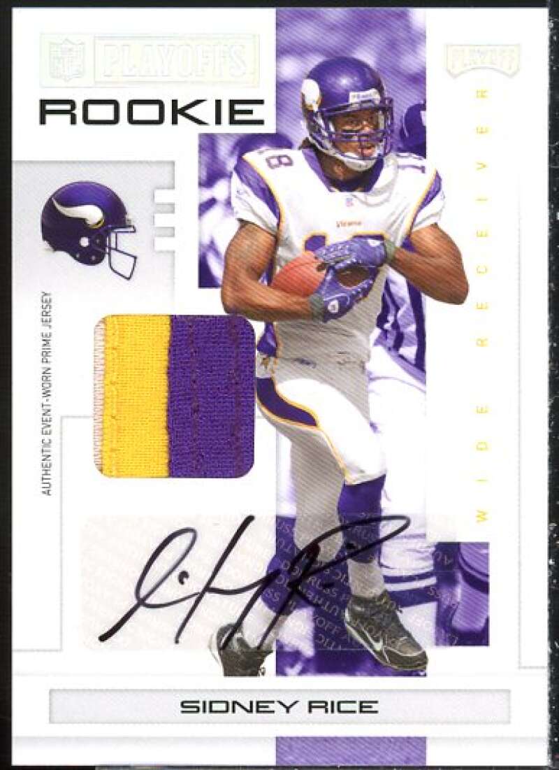 Sidney Rice 2007 Playoff NFL Playoffs Material Signatures Silver Prime #128  Image 1