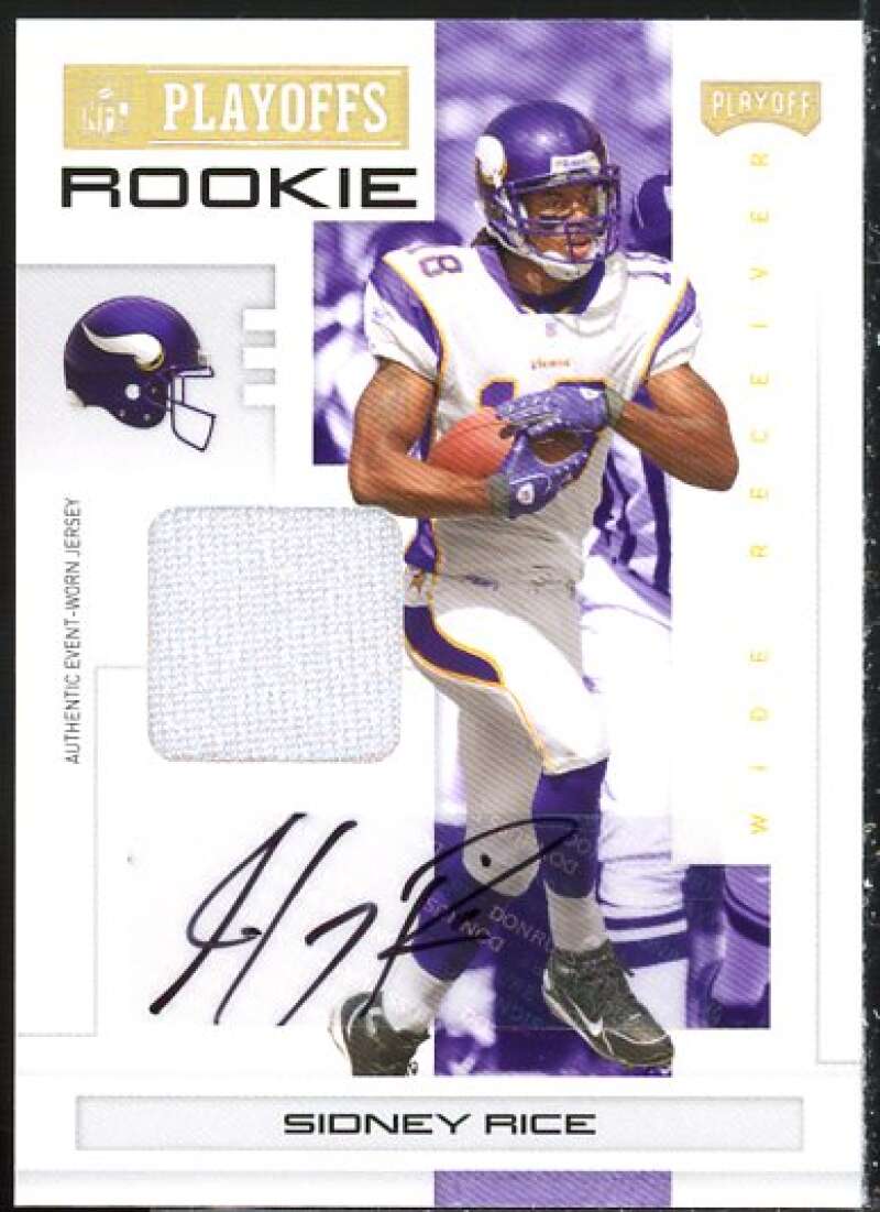 Sidney Rice Card 2007 Playoff NFL Playoffs Material Signatures Gold #128  Image 1