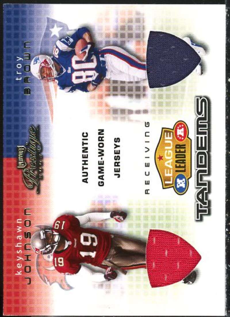 Troy Brown/Keyshawn Johnson 2002 Prestige League Leader Tandems Materials #LL16  Image 1