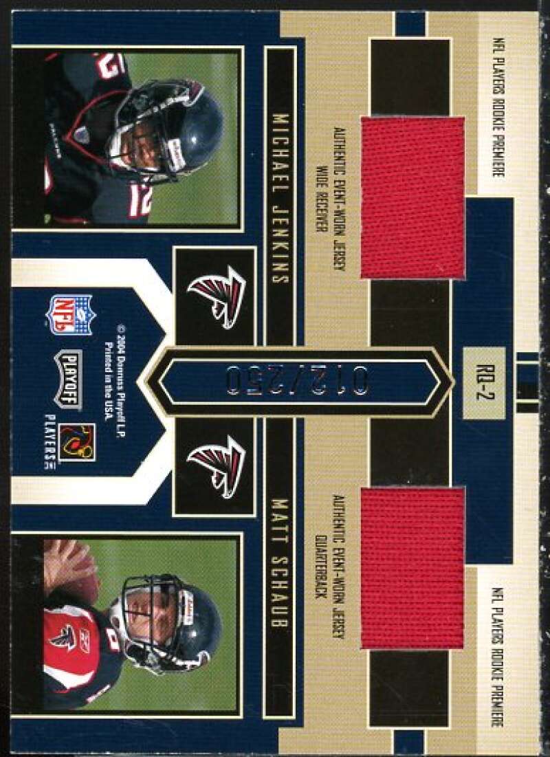 Larry Fitzgerald/Hall/Jenkins/Schaub 2004 Playoff Honors Rookie Quad Jerseys #RQ2  Image 2
