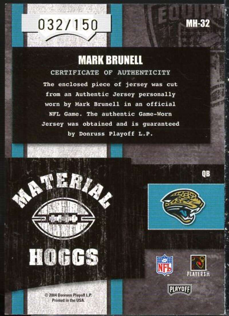 Mark Brunell Card 2004 Playoff Hogg Heaven Material Hoggs Bronze #MH32  Image 2