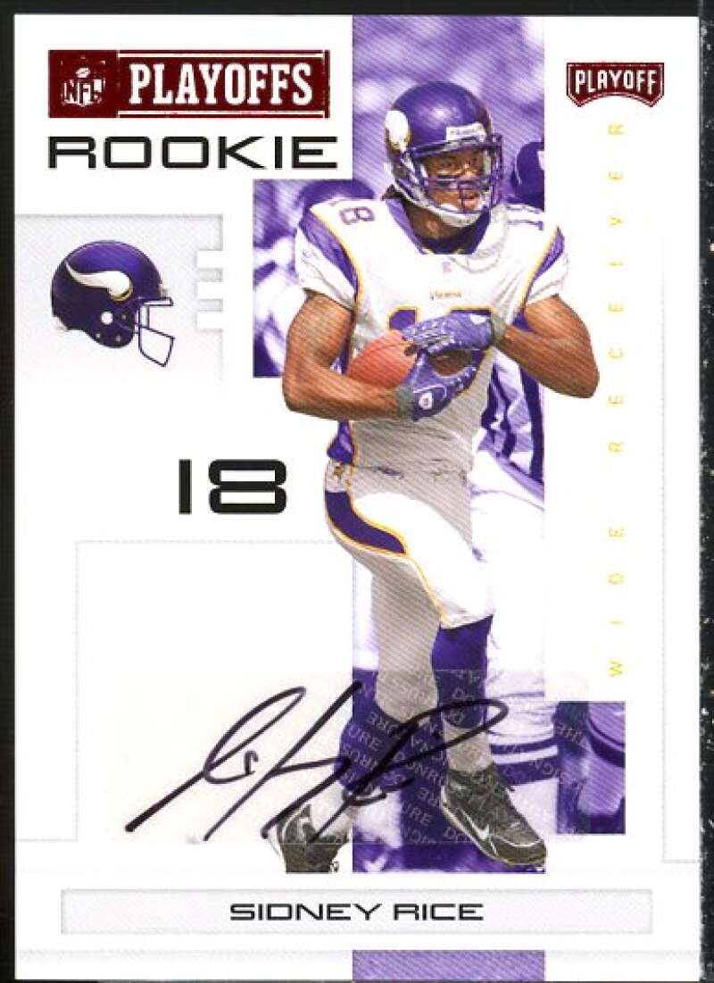 Sidney Rice Card 2007 Playoff NFL Playoffs Signatures Red #128  Image 1