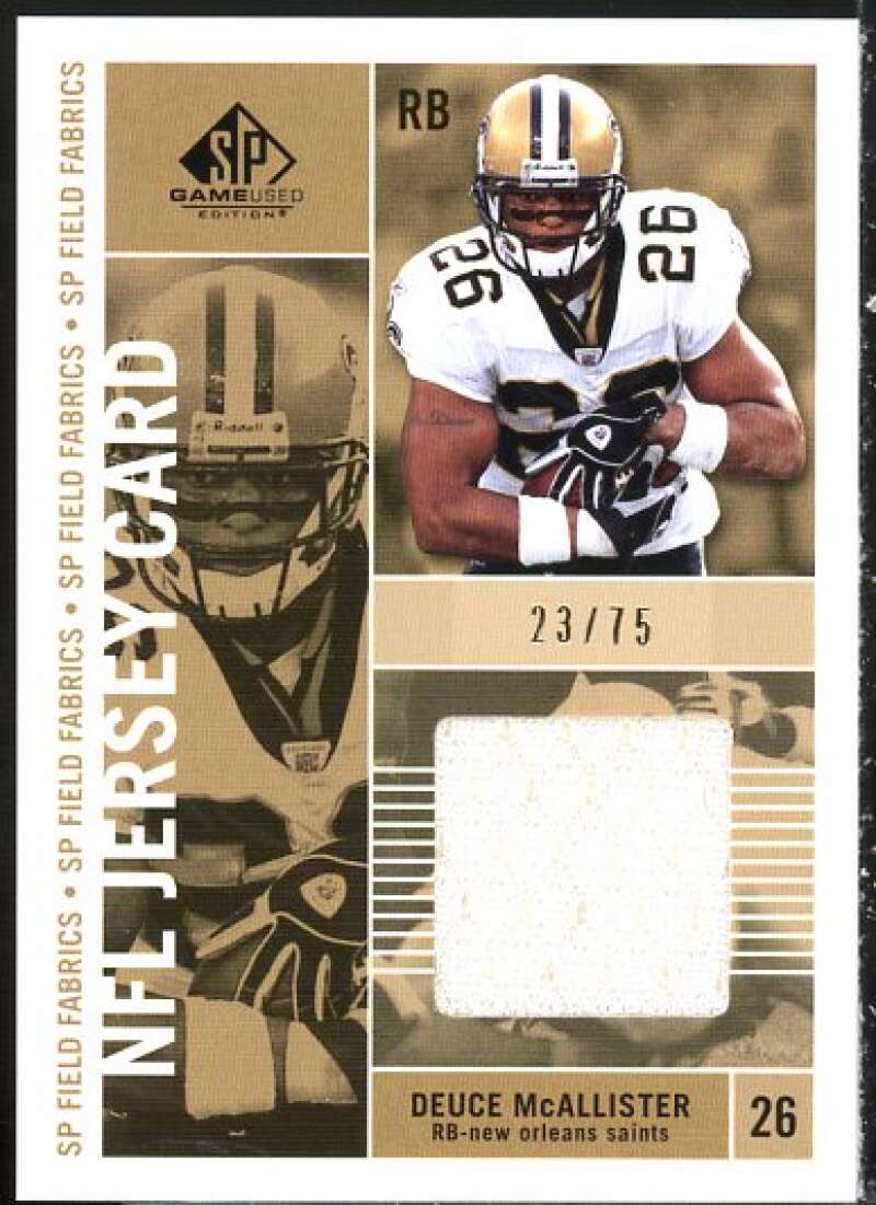 Deuce McAllister Card 2003 SP Game Used Edition Field Fabrics Gold #DM  Image 1