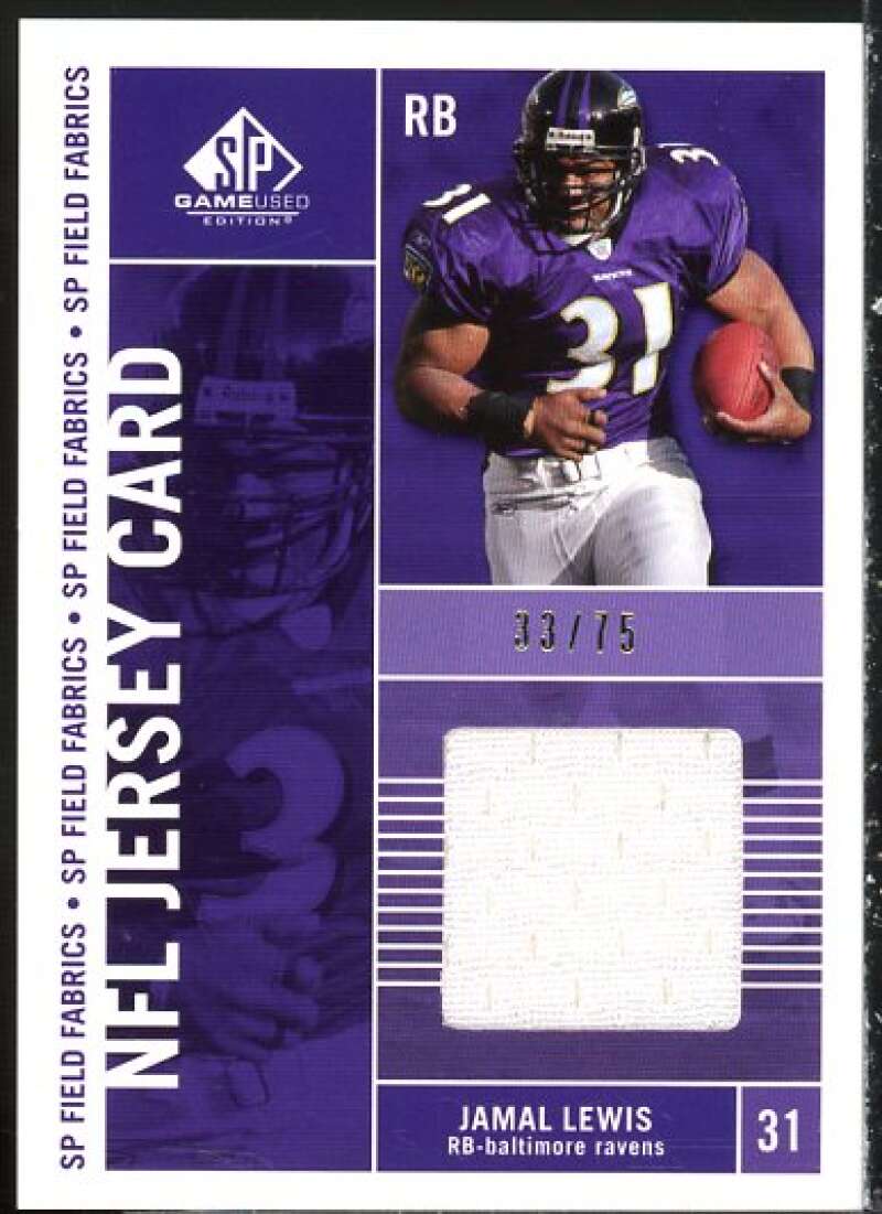 Jamal Lewis Card 2003 SP Game Used Edition Field Fabrics Gold #JL  Image 1