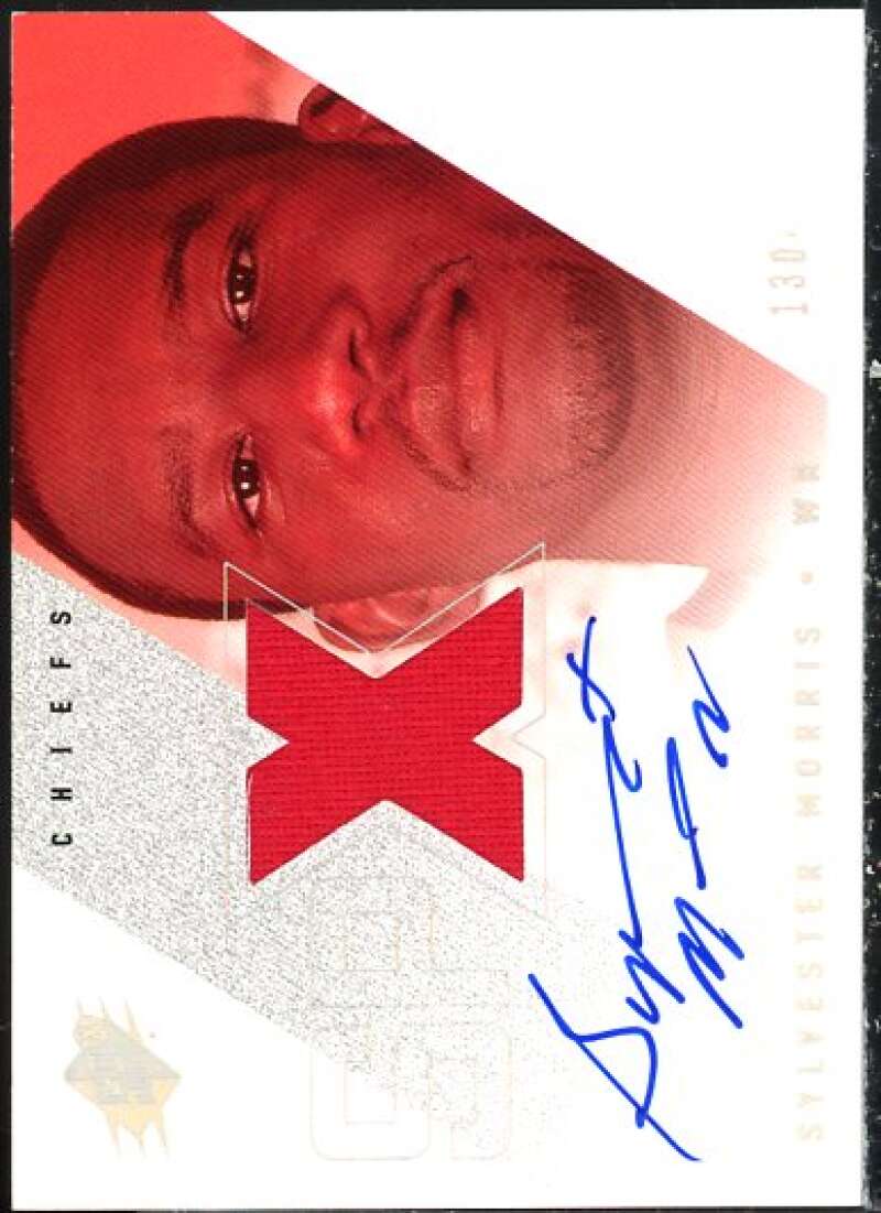 Sylvester Morris JSY AU Rookie Card 2000 SPx #153  Image 1