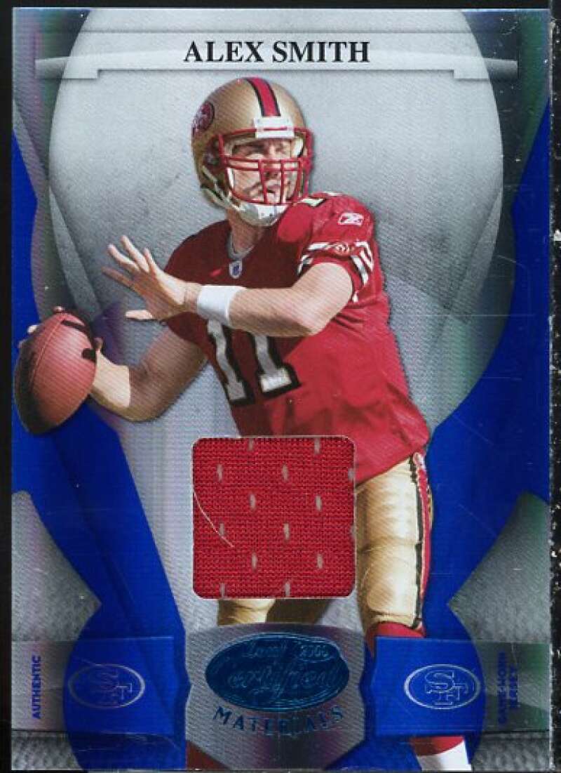 Alex Smith QB Card 2008 Leaf Certified Materials Mirror Blue Materials #121  Image 1