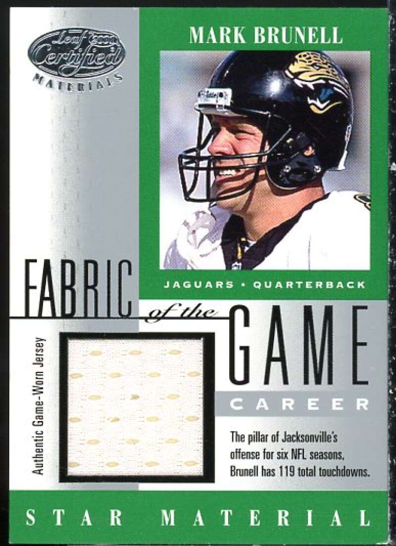 Mark Brunell W Card 2001 Leaf Certified Materials Fabric of the Game #94CR  Image 1