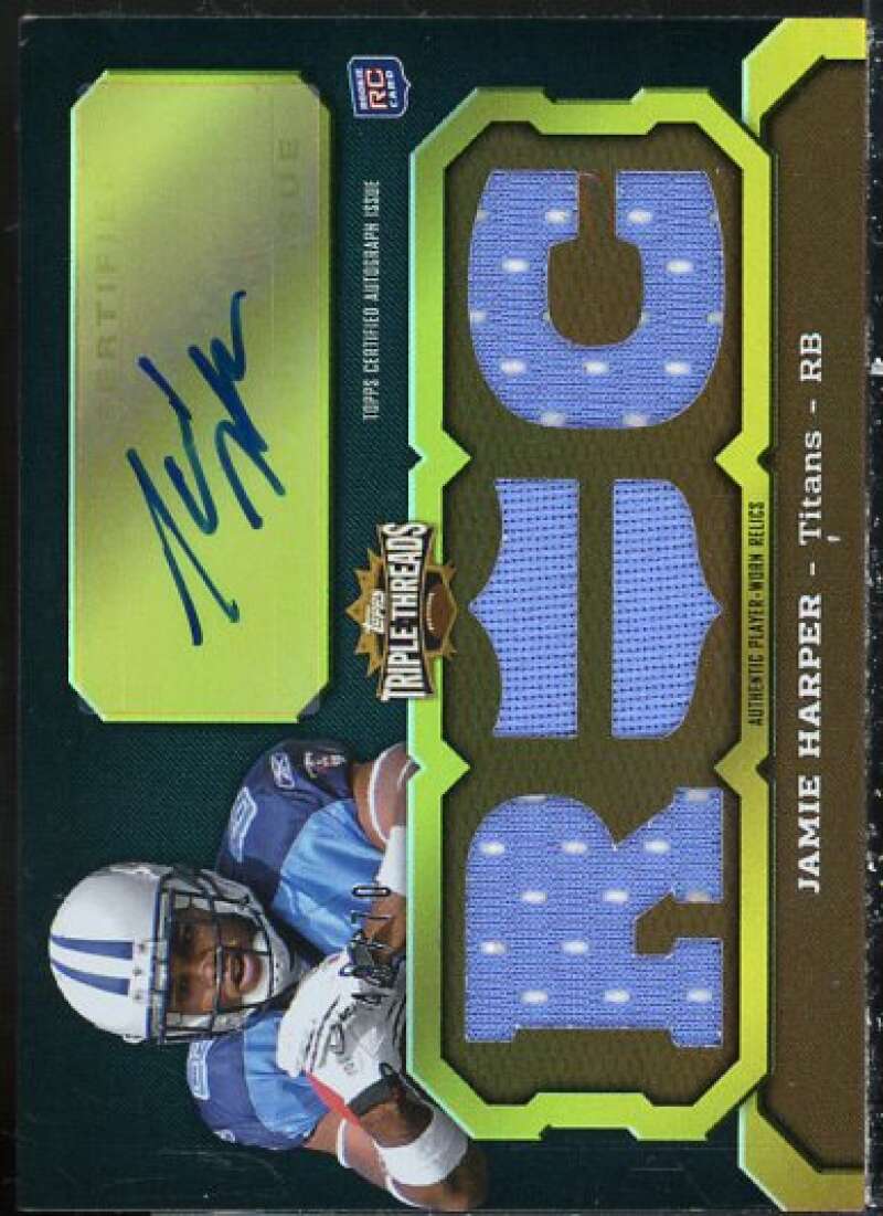 Jamie Harper JSY AU Card 2011 Topps Triple Threads Sepia #127A  Image 1