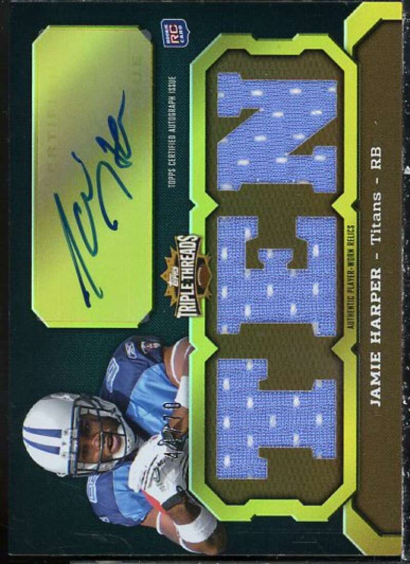 Jamie Harper JSY AU Card 2011 Topps Triple Threads Sepia #127B  Image 1