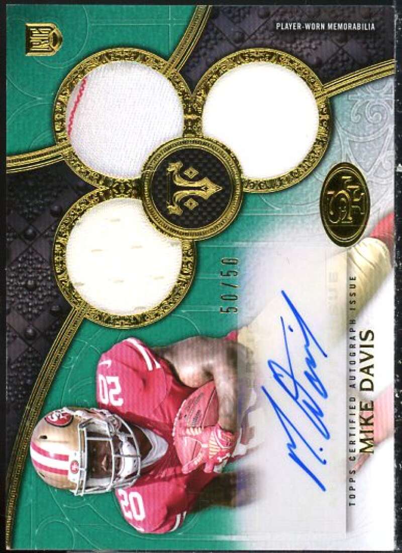 Mike Davis JSY AU Rookie Card 2015 Topps Triple Threads Emerald #133  Image 1