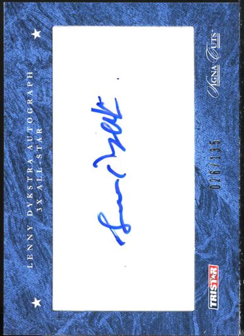 Lenny Dykstra AU Card 2008 Tristar Cigna Cuts #NNO  Image 1