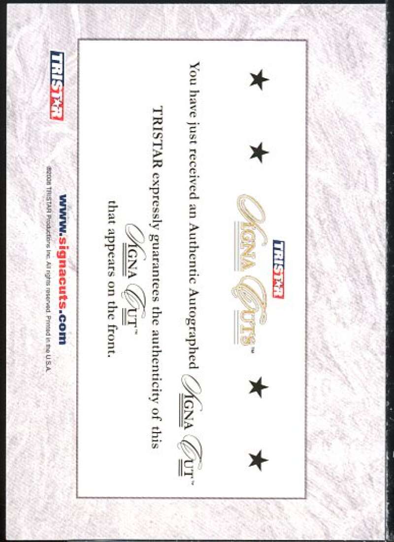 Lenny Dykstra AU Card 2008 Tristar Cigna Cuts #NNO  Image 2