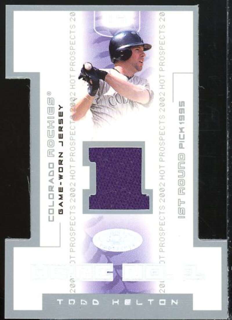 Todd Helton Jsy Card 2002 Hot Prospects We're Number One Memorabilia #TH  Image 1