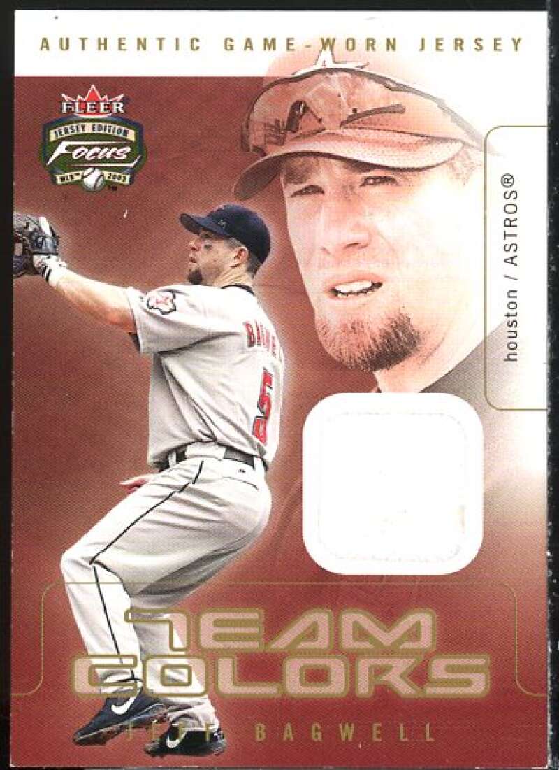 Jeff Bagwell Card 2003 Fleer Focus JE Team Colors Game Jersey #JBA  Image 1