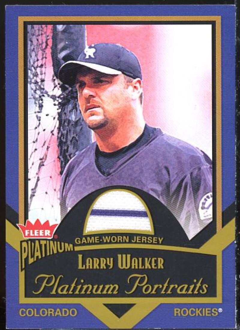 Larry Walker Card 2003 Fleer Platinum Portraits Game Jersey #PPLW  Image 1