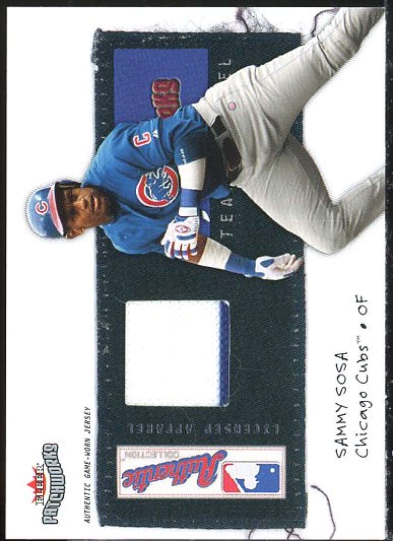 Sammy Sosa Card 2004 Fleer Patchworks Licensed Apparel #SS  Image 1