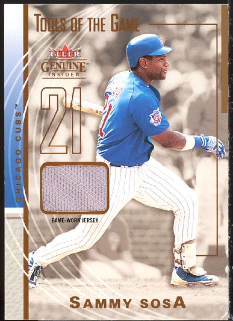 Sammy Sosa Card 2004 Fleer Genuine Insider Tools of the Game Jersey #SS  Image 1