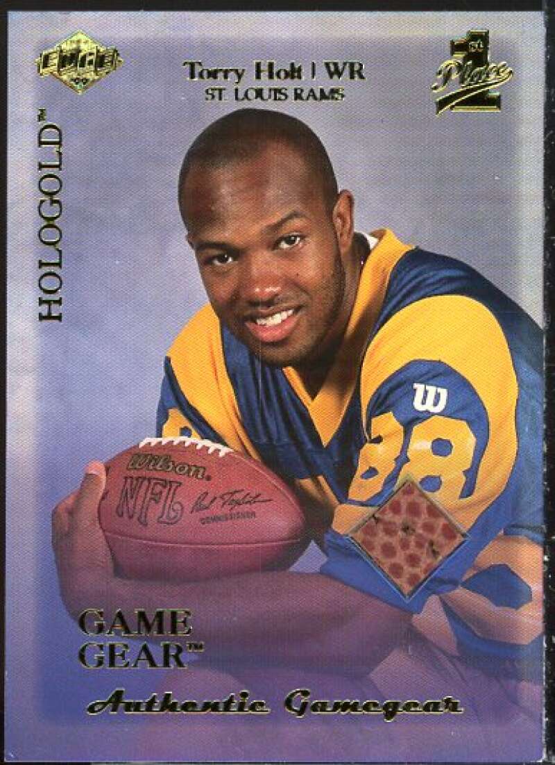 Torry Holt 1999 Collector's Edge First Place Rookie Game Gear HoloGold #RG8  Image 1