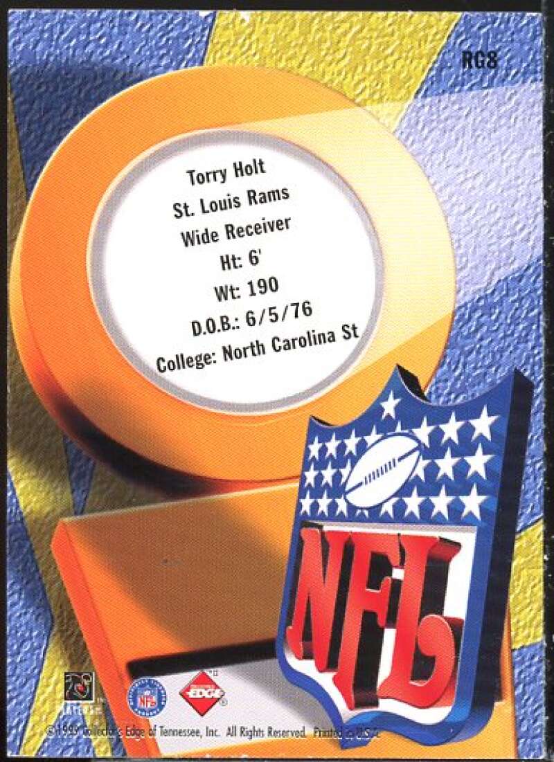 Torry Holt 1999 Collector's Edge First Place Rookie Game Gear HoloGold #RG8  Image 2