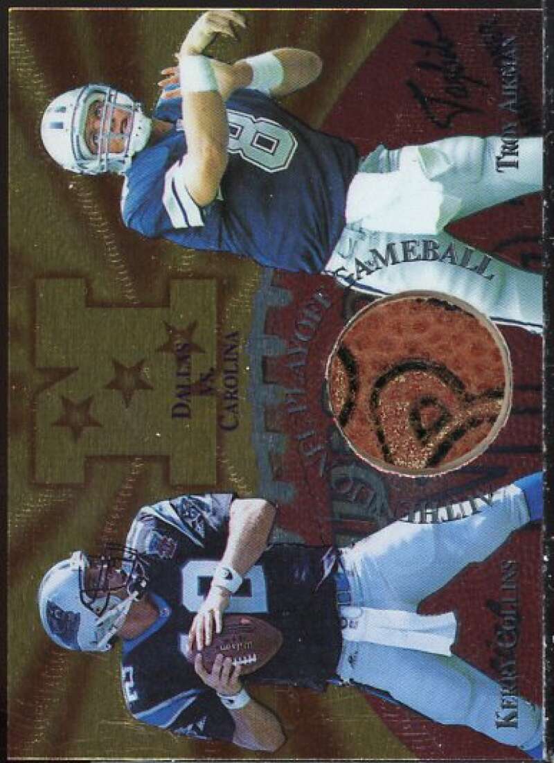 Kerry Collins/Troy Aikman 1997 Collector's Edge Masters Playoff Game Ball #17  Image 1