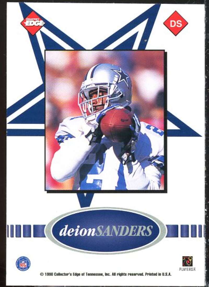 Deion Sanders Card 1999 Collector's Edge Fury Game Ball #DS  Image 2