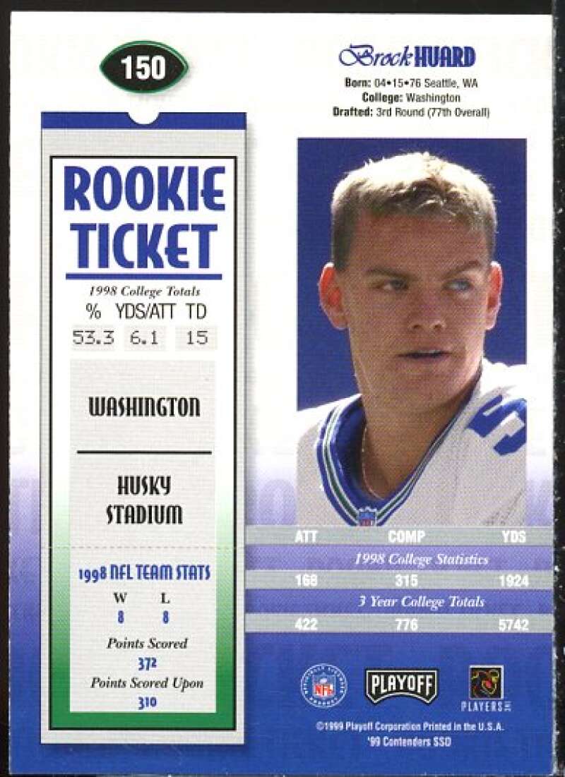 Brock Huard AU/1325* Rookie Card 1999 Playoff Contenders SSD #150  Image 2