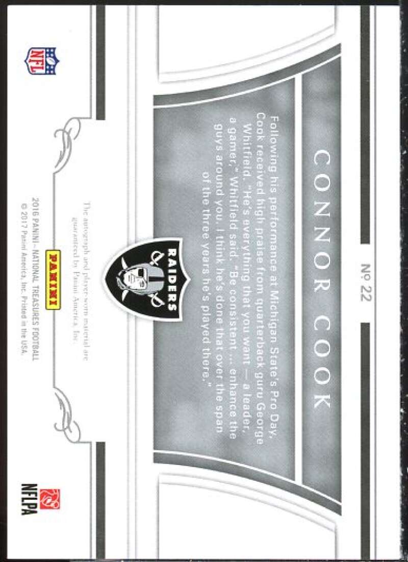 Connor Cook 2015 National Treasures Rookie Colossal Signature Materials #22  Image 2