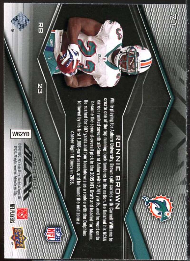Ronnie Brown Card 2009 UD Black #71  Image 2