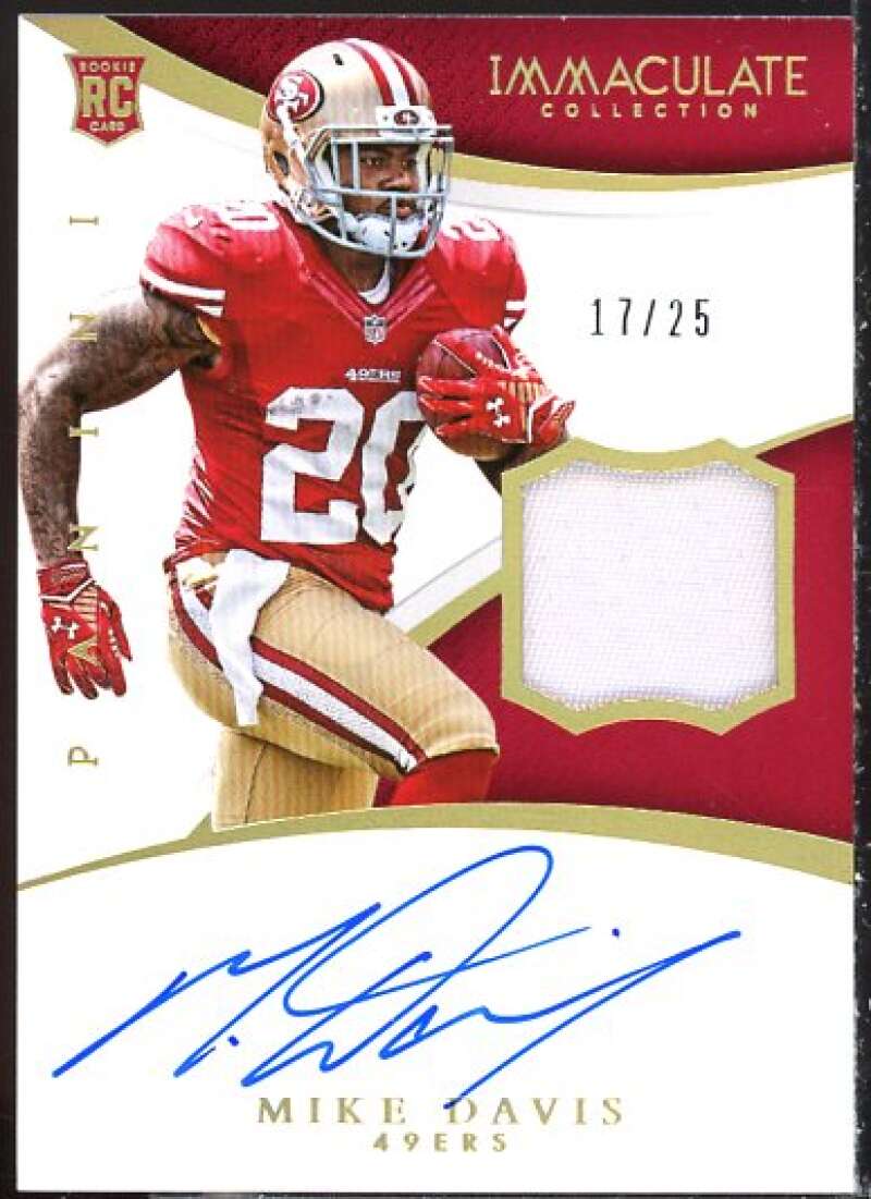 Mike Davis JSY AU Rookie Card 2015 Immaculate Collection Gold #131  Image 1