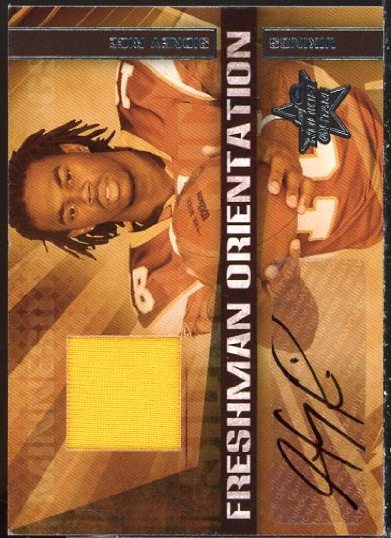 Sidney Rice 2007 Leaf Rookies Stars Freshman Orientation Materials Jersey #10  Image 1