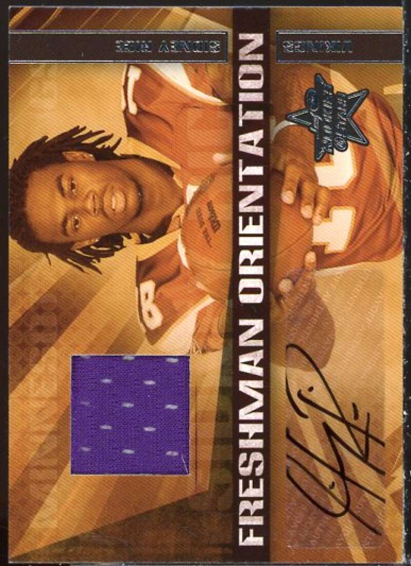 Sidney Rice 2007 Leaf Rookies Stars Freshman Orientation Materials Jersey #10  Image 1
