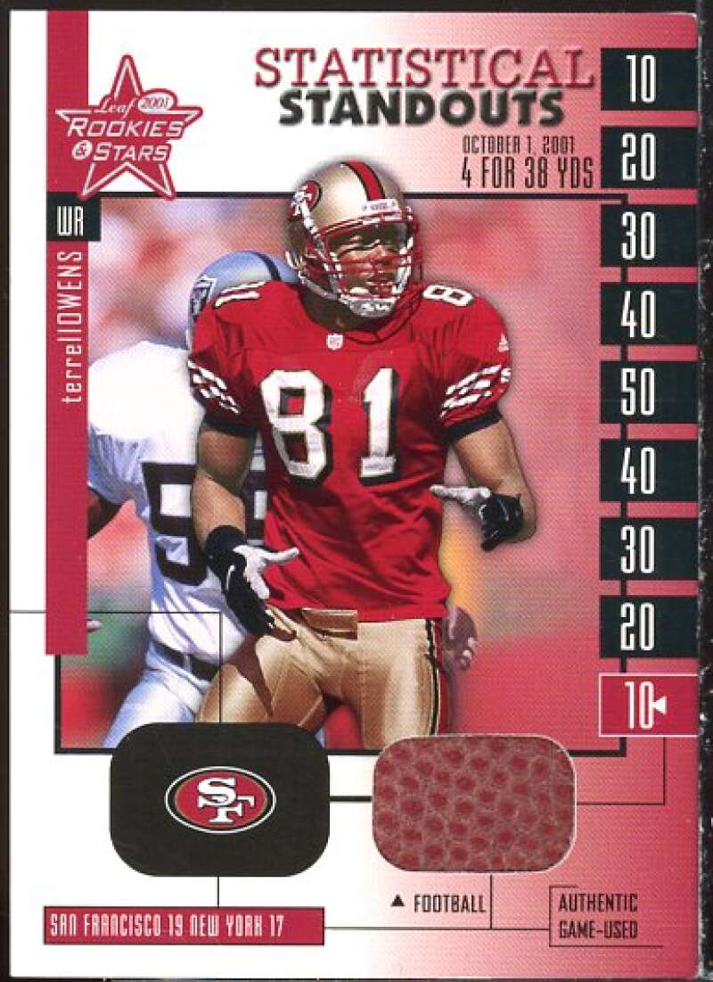 Terrell Owens Card 2001 Leaf Rookies and Stars Statistical Standouts #SS18  Image 1