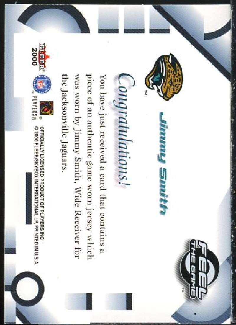 Jimmy Smith Card 2000 Fleer Tradition Feel the Game #62  Image 2