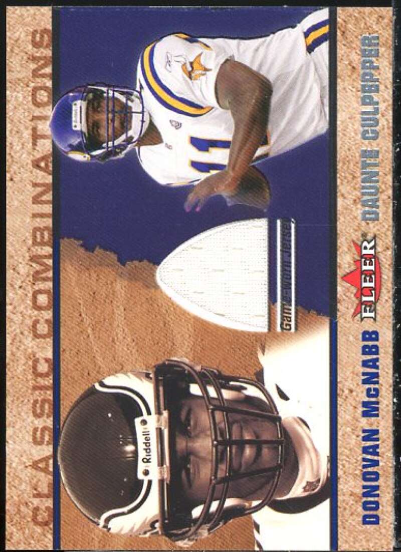 McNabb JSY/Culpepper 2002 Fleer Tradition Classic Combinations Memorabilia #21  Image 1